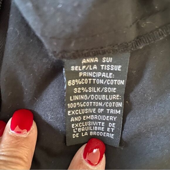 Anna Sui Anthropologie Abstract Print Black/Gold Skirt Sz 2 - Picture 6 of 7